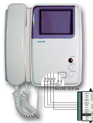 Видеодомофон kocom kvm 604 схема подключения